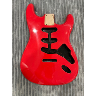 Red SSS Alder Strat guitar body