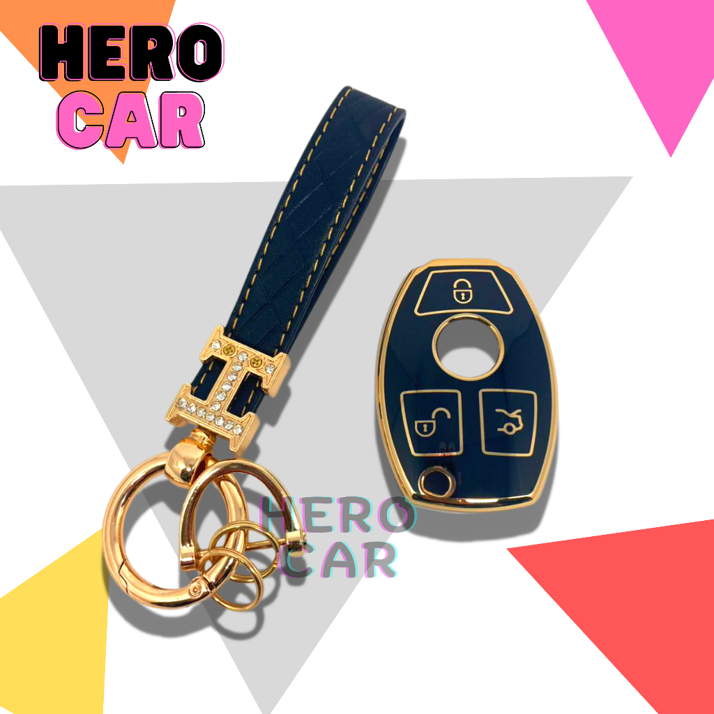 Mercedes Benz ปลอกหุ้มกุญแจรีโมทรถยนต์​ เคสกุญแจรถยนต์ ซองกุญแจรถยน์ TPU Benz แบบหุ้มเต็มปลอกหุ้มกุญ