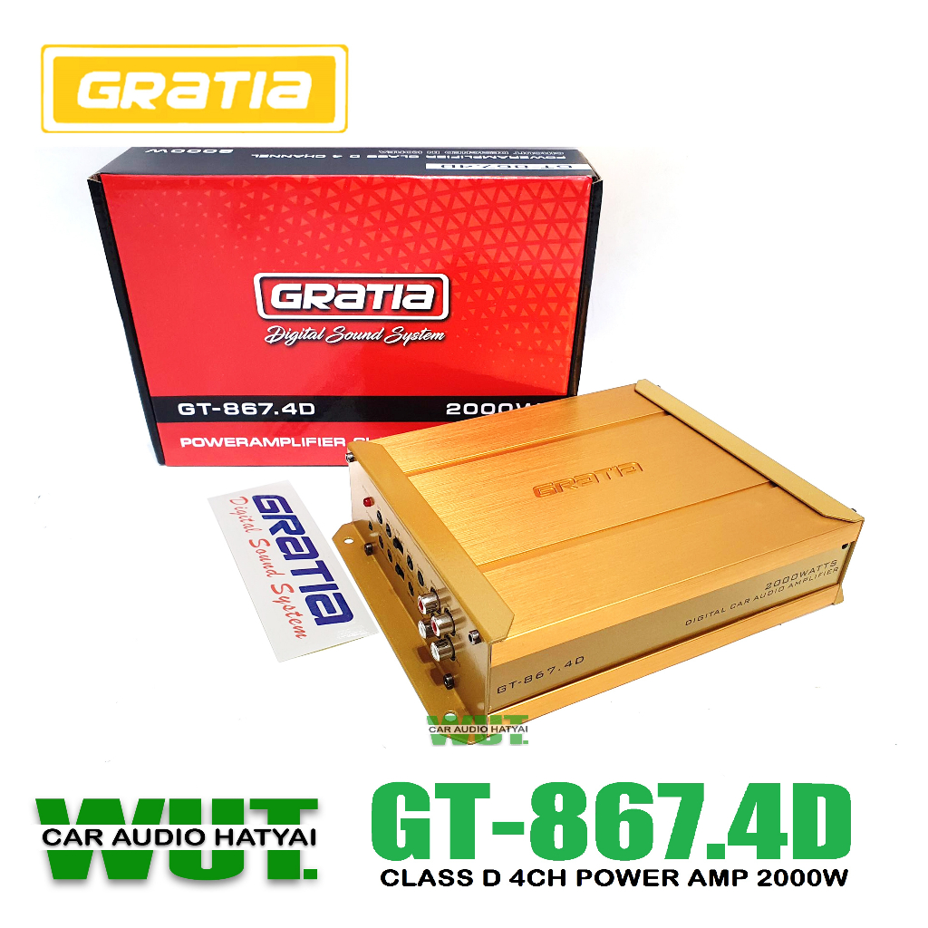 GRATIA เพาเวอร์แอมป์ แอมป์ขับเสียงกลางแหลม แอมป์ขับซับเบส คลาสดี Class d GRATIA รุ่น GT-867.4D แอมป์