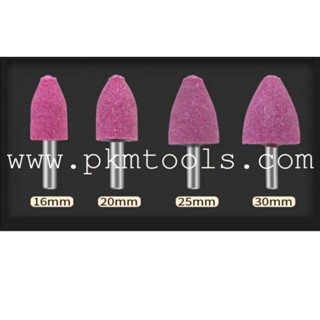 PKMTools  เซ็ต 5 ชิ้น หินเจียรแกนสีชมพู PA แกน 6 mm.​ ทรงกรวย