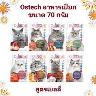 Ostech อาหารเปียก สูตรเยลลี่  ขนาด 70 กรัม × 12 ซอง (1 โหล)