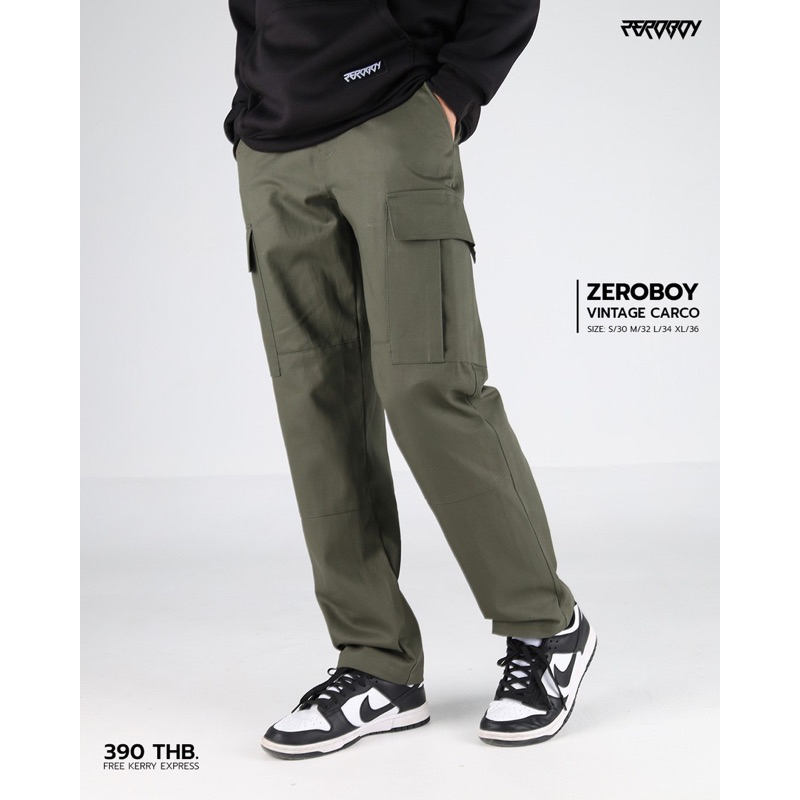ZEROBOY -  VINTAGE CARGO PANTS กางเกงคาร์โก้ รุ่นสีพื้น
