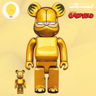 gachabox Bearbrick Garfield Gold Chrome 100%+400% - แบร์บริค ของแท้ Be@rbrick Medicom Toy ฟิกเกอร์