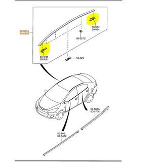 (ของแท้) DL33509H1 คลิ๊ปยึด ล็อค คิ้วคาดหลังคา ขวา หรือ ซ้าย มาสด้า2 Mazda2 ปี 2009-2012/ราคาต่อ 1 ชิ้น/แท้เบิกศูนย์