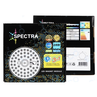 SPECTRA แผงไฟไส้โคมซาลาเปา แผงไฟแม่เหล็กวงกลมแบบเต็มแผ่น LED Magnet ขนาด 24W แสง 3 Steps 3000K-6500K แค่กดสวิตซ์ปิด-เปิด