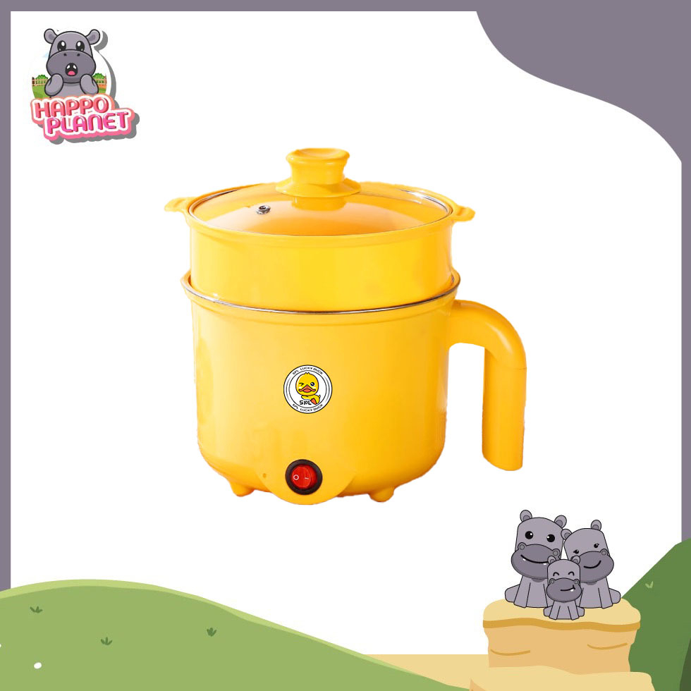 หม้อชาบู ลายเป็ด ขนาด1.8ลิตร ขนาดกะทัดรัด หม้อชาบู ต้มได้ หม้อต้มไฟฟ้า หม้อสแตนเลส หม้อ