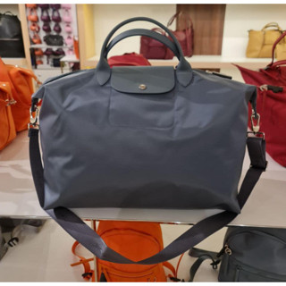 พร้อมส่ง แท้ 💯% New Longchamp LePiage Neo Size L เดินทาง สี เทา Nordic รุ่นใหม่ ปรับสายสั้นยาวได้ค่ะ