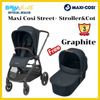 🎈New Maxi Cosi พับเก็บอัตโนมัติด้วยมือเดียว🎈Maxi Cosi +Carry Cot รถเข็นเด็ก จับคู่พร้อม Carry Cot  ปรับเข็นได้ 2 ทิศทา