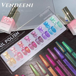 [1Set/8ขวด] ชุดสีเจลทาเล็บ แบรนด์คุณภาพ VENDEENI G24 ขนาด15ml แถมชาร์ตสี!!