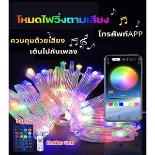 ไฟเส้นLED ไฟประดับ APP DIY USB กันน้ำ  STRIP LIGHT ไฟริบบิ้น ตามเสียงเพลง 5-20M ไฟกระพริบ ใช้ตกแต่งบ้าน ประดับสวน