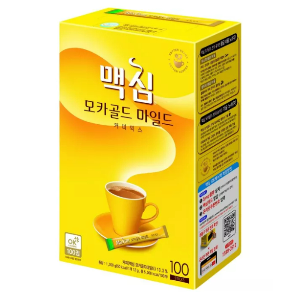 กาแฟแม็กซิม รสมอคค่า 3 in 1 นำเข้าจากเกาหลีแท้  (100 ซอง/กล่อง) [Original] 맥심모카골드마일드 Maxim Mocha Gold Mild