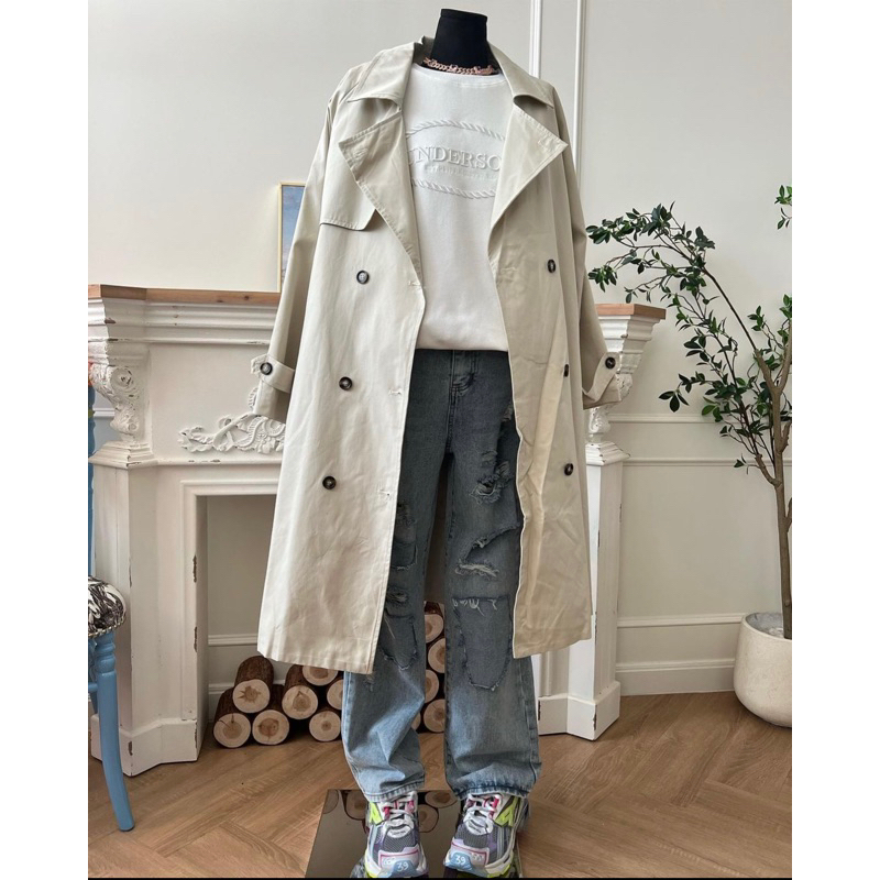New เทรนช์โค้ท โอเวอร์ไซส์ งานนำเข้าร้านคุณดาว X2 Market Closet