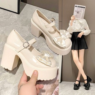 รองเท้าส้นสูง รองเท้าแมรี่เจน รองเท้าคัชชู สูง10cm size34-39 ♥️พรีออเดอร์