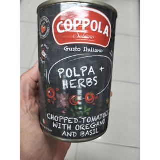 Coppola Italian Chopped Tomato With Oregano&amp;Basil  มะเขือเทศอิตาเลี่ยน หั่นชิ้น ผสม ออริกาโน และโหระพา 400g.ราคาพิเศษ 