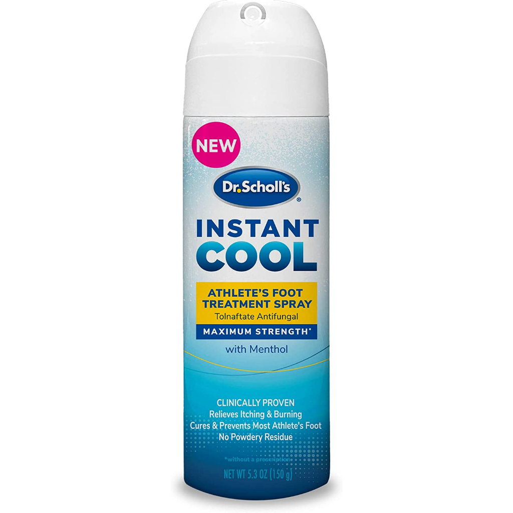 [ของแท้ 100%] DR.SCHOLL INSTANT COOL ATHLETE'S FOOT TREATMENT SPRAY TOLNAFTATE ANTIFUNGAL WITH MENTHOL 5.3 oz. (150 g)