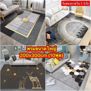 พรมขนาดใหญ่ 200x300cm (2x3เมตร) พรมอัดเรียบไม่เก็บฝุ่น ทำความสะอาดง่าย พรม 3D พรมสามมิติ สินค้าพร้อมส่ง 1-3 วันได้รับ