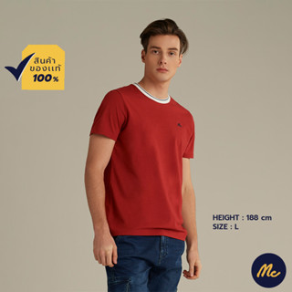 Mc Jeans เสื้อยืดแขนสั้นผู้ชาย คอกลม สีแดง MTTZ604