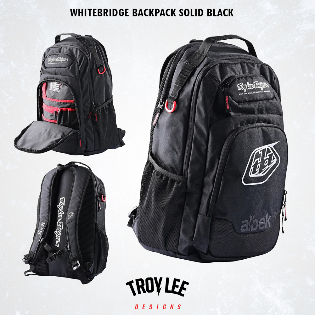 กระเป๋า Troy Lee Designs Whitebridge Backpack Solid Black  (Albek Whitebridge)