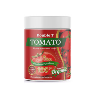 [อร่อย เข้ม ได้มะเขือเทศเต็มๆ] Double T TOMATO น้ำชงมะเขือเทศ มะเขือเทศผง ผิวกระจ่างใส ขาวอมชมพู ลดริ้วรอย ฝ้า กระ 120g.