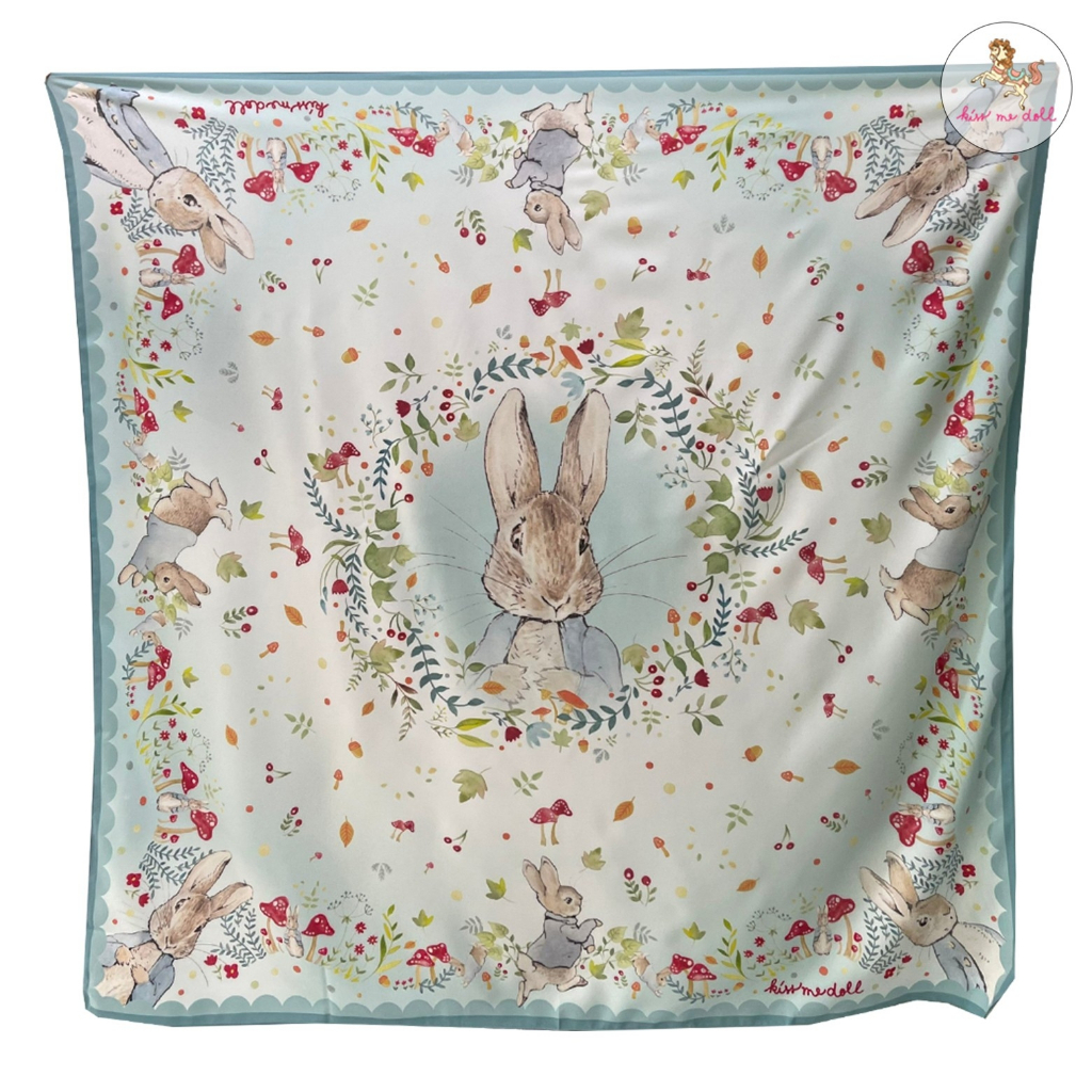 Kiss me doll ผ้าพันคอ/ผ้าคลุมไหล่  Peter Rabbit ลาย Forest ขนาด100×100 cm.