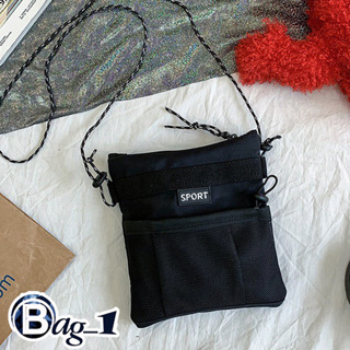 bag(BAG1641) W1กระเป๋าผ้าสะพายข้างสายเชือกSPORเวอร์ชั่นเกาหลี ผ้าใบ