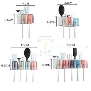 ชั้นวางที่เก็บแปรงสีฟัน แบบดูดติดผนัง ชั้นวางของในห้องน้ำ ชุดแปรงฟัน ที่ใส่แปรงสีฟัน อุปกรณ์จัดเก็บในห้องน้ำออกแบบพิเศษเ