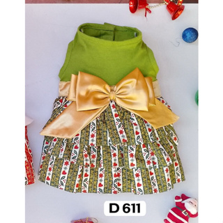 Pet clothes -Doggydolly  เสื้อผ้าแฟชั่น น้องหมาน้องแมว  ชุดกระโปรงแขนกุด สีเขียว D611  ขนาด1-9โล