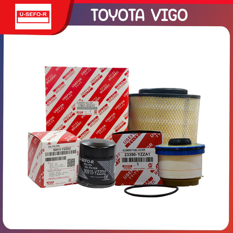 ชุดเช็ตกรองน้ำมันเครื่อง/ไส้กรองโซล่า/ไส้กรองอากาศ USEFOR รุ่นรถ TOYOTA VIGO