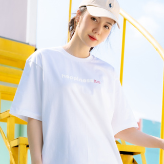 เสื้อยืด OVERSIZE Premium Cotton100 Happiness UC06 เสื้อคอกลม แขนสั้น ผ้านุ่ม ใส่สบาย ใส่ได้ทั้งผู้ชายและผู้หญิง