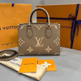 Louis Vuitton on the go  Grad original  Size 25Cm free box set หนังวัวเเท้