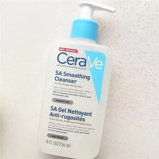 【ของแท้100%】CERAVE SA Smoothing Cleanser โฟมล้างหน้า โฟมล้างหน้าสําหรับคนเป็นสิว Cerave Cleanser 236ml EXP.06/2024