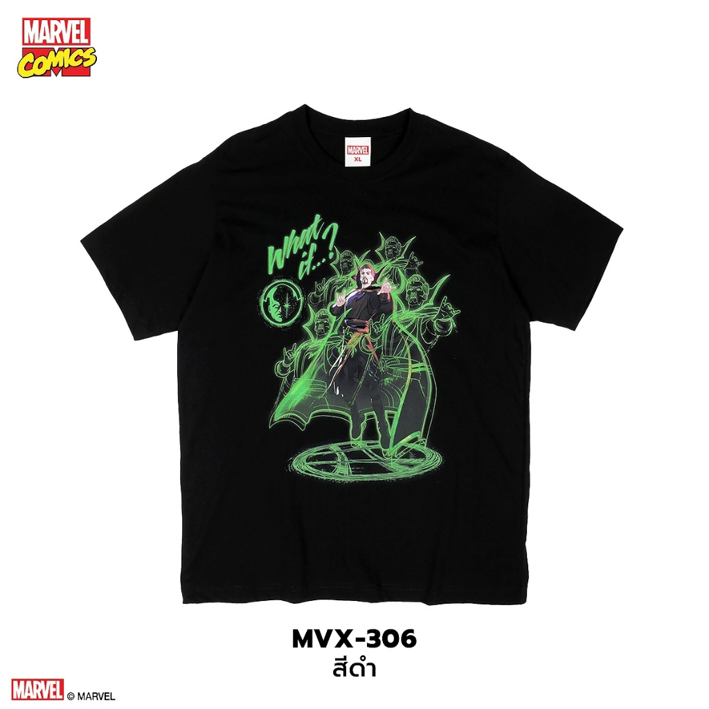 Power 7 Shop เสื้อยืดการ์ตูน มาร์เวล เสื้อยืด Doctor Strange ลิขสิทธ์แท้ MARVEL COMICS T-SHIRTS (MVX-306)