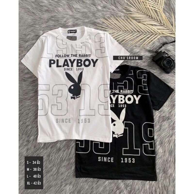 เสื้อยืดเพลบอย New มาใหม่ พร้อมส่ง สกรีนทั้งตัว เนื้อผ้านุ่มเกรดA คอตตอน100% ใส่ได้ทั้งชายหญิง