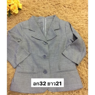 🔥🔥สวยจริงๆงานดีมากsales🔥🔥 Basic Blazer สูทเทา ปกดำ งานตัดพร้อมซับใน Size S "  อก32  สภาพใหม่ใส่น้อยทรงสวยมากค่ะ ..