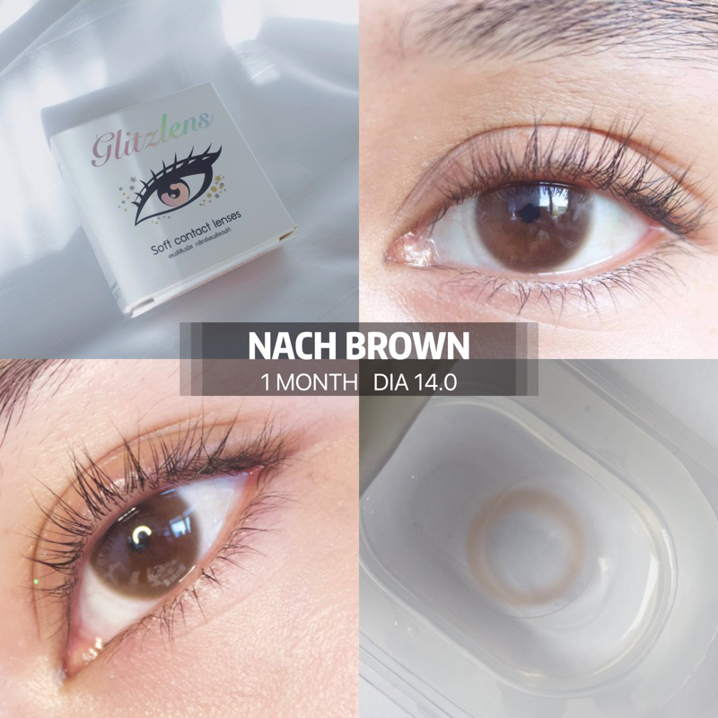 Glitzlens คอนแทคเลนส์ วัสดุ Hydrogel Ultraslim สี Nach Brown [Dia14.0] เลนส์บางพิเศษ ใส่สบาย ยืดหยุ่นสูง รูปที่ 3