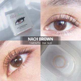 Glitzlens คอนแทคเลนส์ วัสดุ Hydrogel Ultraslim สี Nach Brown [Dia14.0] เลนส์บางพิเศษ ใส่สบาย ยืดหยุ่นสูง