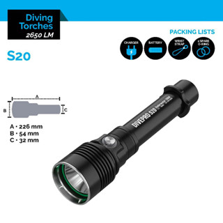 ไฟฉายดำน้ำ DIVEPRO S20