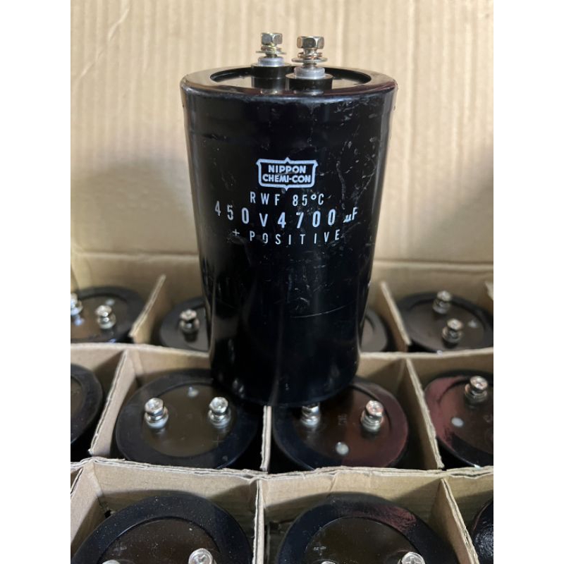 คาปาซิเตอร์  4700UF 450V  NIPPON ขนาด 12.5x7.5CM.  C4700UF 450V. C4700UF 450V  C4700UF 450Vdc พร้อมส
