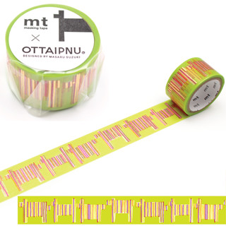 mt masking tape stripe dog (MTOTTA12) / เทปตกแต่งวาชิ รุ่น Foil stamping ลาย stripe dog แบรนด์ KAMOI mt masking tape