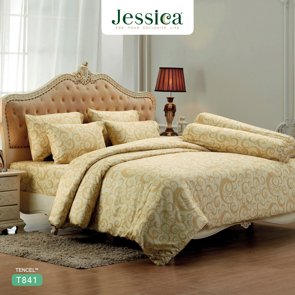 Jessica Tencel T841 ชุดเครื่องนอน ผ้าปูที่นอน ผ้าห่มนวม เจสสิก้า พิมพ์ลวดลายโดดเด่น ให้สัมผัสที่นุ่มลื่นดุจแพรไหม