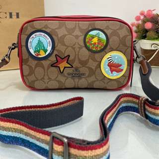 COACH F39466 ISLA CHAIN CROSSBODY IN SIGNATURE CANVAS WITH WIZARD OF OZ PATCHES