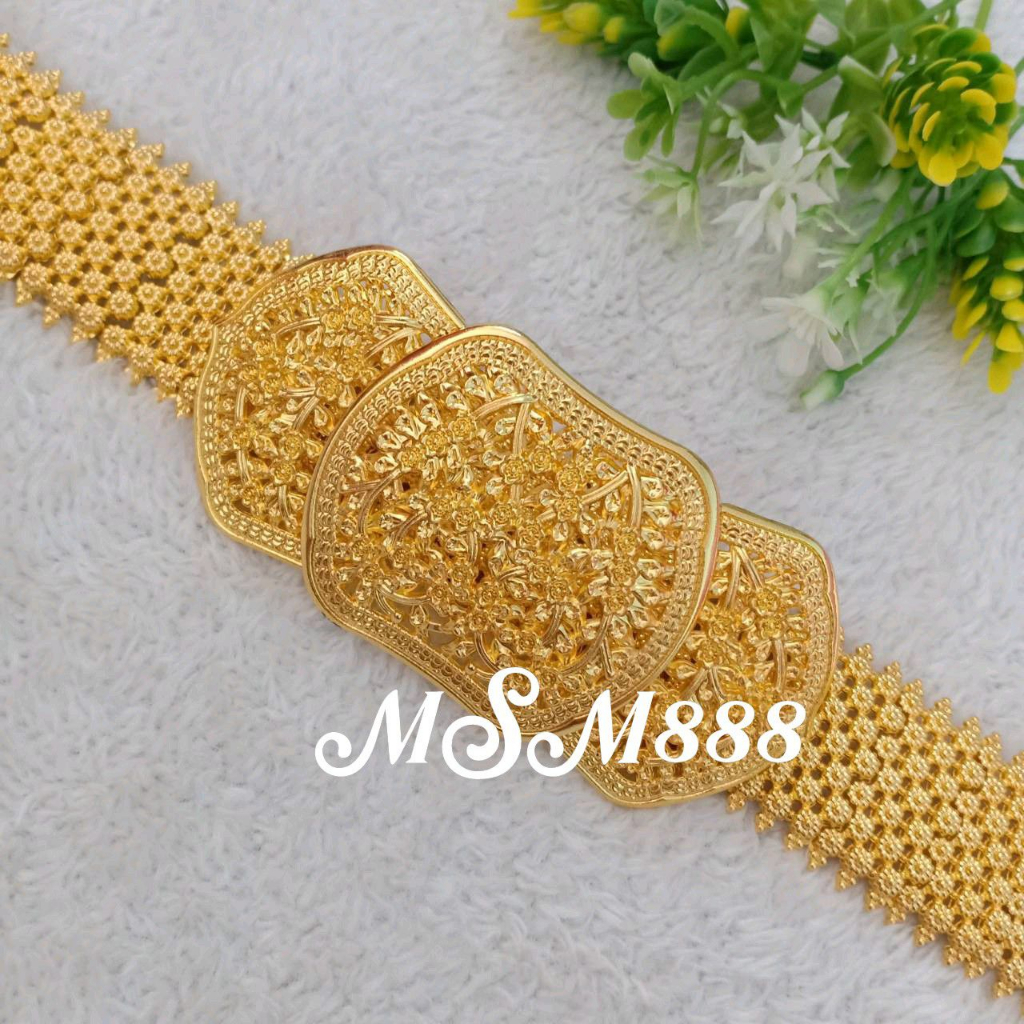 เข็มขัดลายพิกุล เข็มกลัดสีทอง ถอดเปลี่ยนหัวได้ สามารถปรับขนาดได้ เข็มขัดเจ้าสาว เข็มขัดล้านนา เครื่องประดับชุดไทย 2023*1