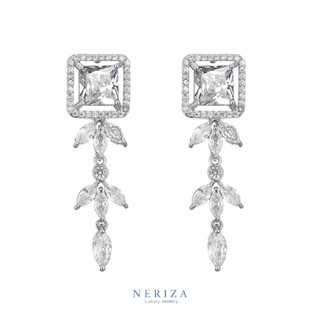 Neriza Jewelry/ต่างหูเพชรสังเคราะห์ ประกายเทียบเท่าเพชรแท้ NE100