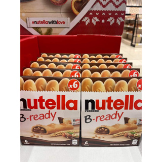 Nutella B-ready นูเทลล่า บี-เรดี้ บิสกิตสอดไส้ช็อคโกแลตนูเทลล่า 132 กรัม (1 กล่องมี 6 ชิ้น)