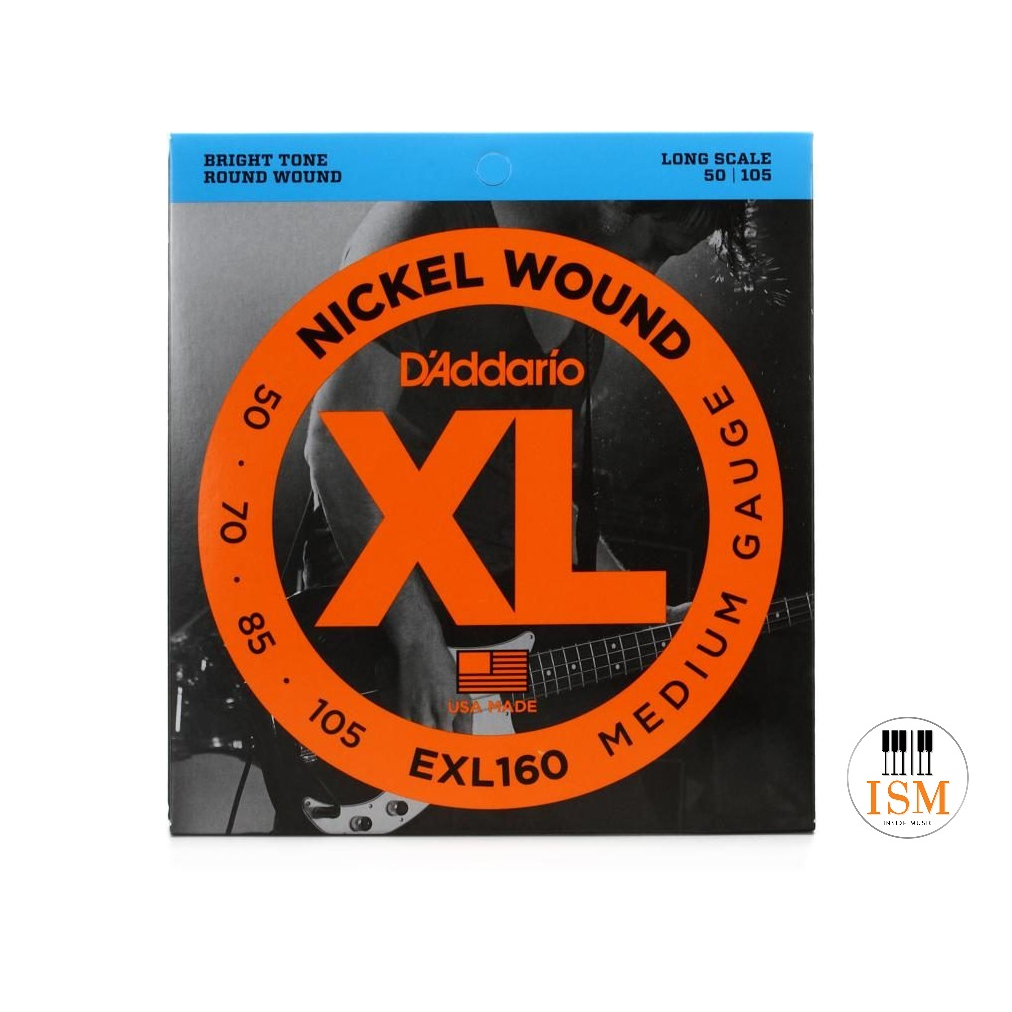 D'addario สายเบส 4 สาย Bass 4 String รุ่น EXL-160 Nickel Wound Bass