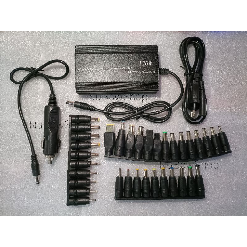 หม้อแปลงadapterที่ชาร์จหลายหัว/รถยนต์120W ที่ชาร์จในรถ 12V หม้อแปลงไฟฟ้าพร้อมหัวเปลี่ยน 34 พอร์ต ปรั