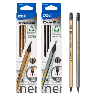 Deli Enovation Wood-free Pencil ดินสอสามเหลี่ยม HB ดินสอ 12 แท่ง