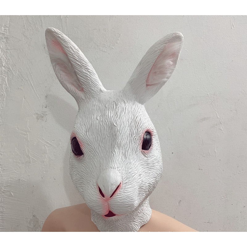 หน้ากากคอสเพลย์ กระต่าย หน้ากากสัตว์  Rabbit Animal face mask Cosplay สยองขวัญ แฟนซี หน้ากากฮาโลวีน แกล้งคน ธีมซาฟา