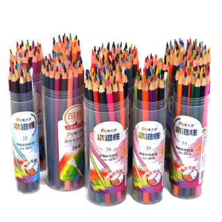 ดินสอสีน้ำ ดินสอสีไม้ระบายน้ำ ของเล่นงานศิลปะ สีน้ำระบาย สีคมเข้ม ไล่เฉดสี พกพาสะดวก บรรจุในกล่องพลาสติก