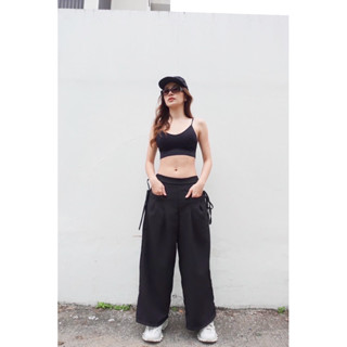 Baggy Bowww trousers-กางเกงขายาวเอวสูง เเละใส่ต่ำได้ y2k